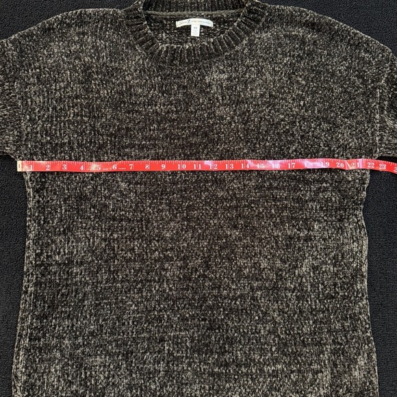 Seven 7 Womens Medium Brown Grey Crewneck Sweater Cozy Knit Lounge Soft Plush - Picture 5 of 9